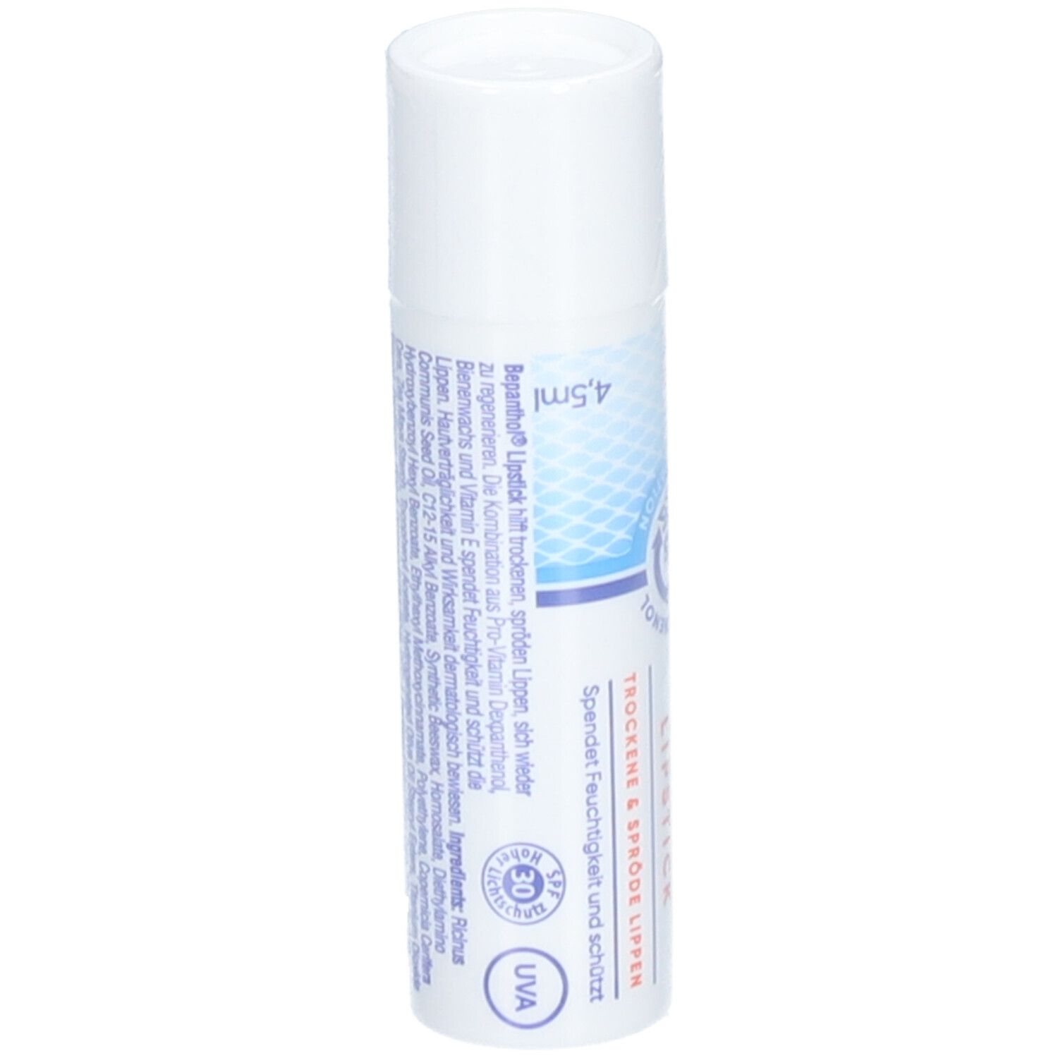 Bepanthol Lipstick mit Dexpanthenol und Vitamin E für trockene, spröde Lippen. 4,5ml.