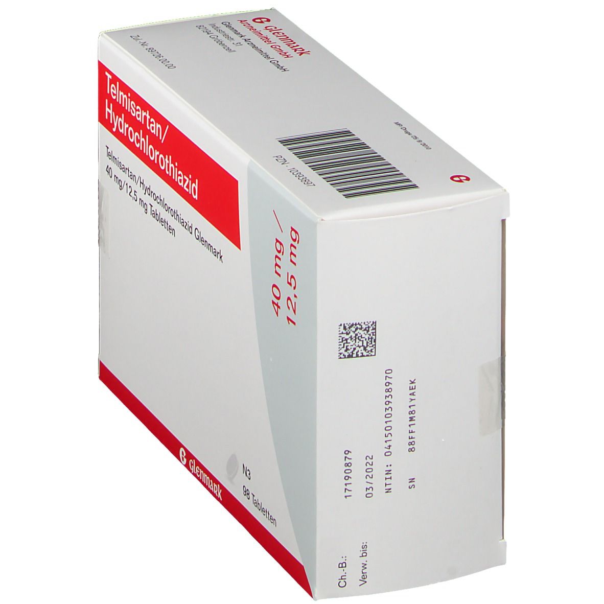 Telmisartan/Hydrochlorothiazid Glenmark 40 mg/12,5 mg