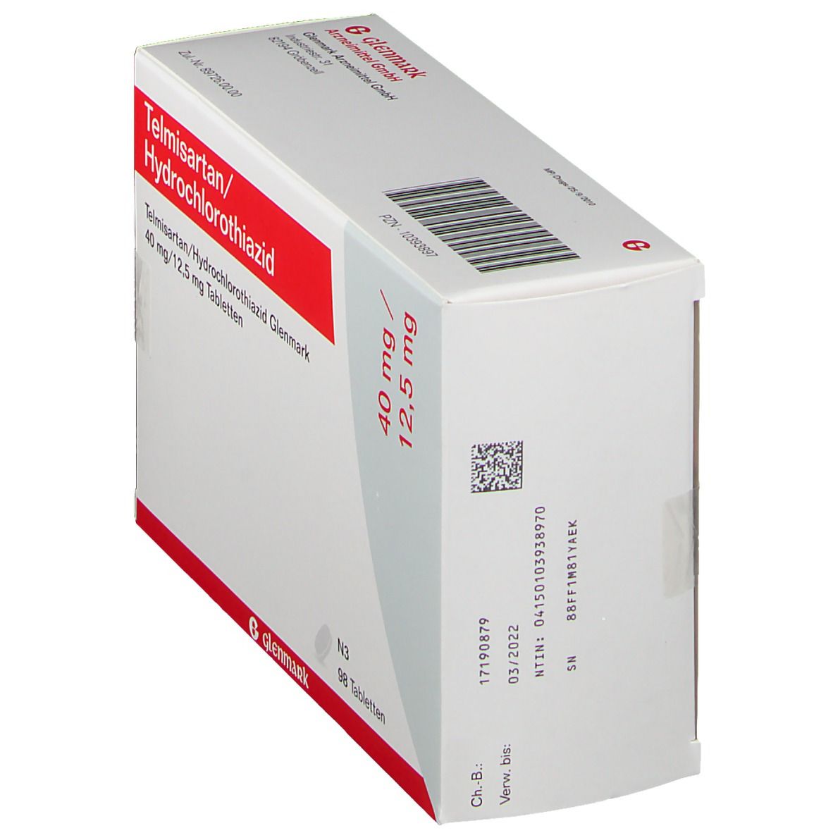 Telmisartan/Hydrochlorothiazid Glenmark 40 mg/12,5 mg