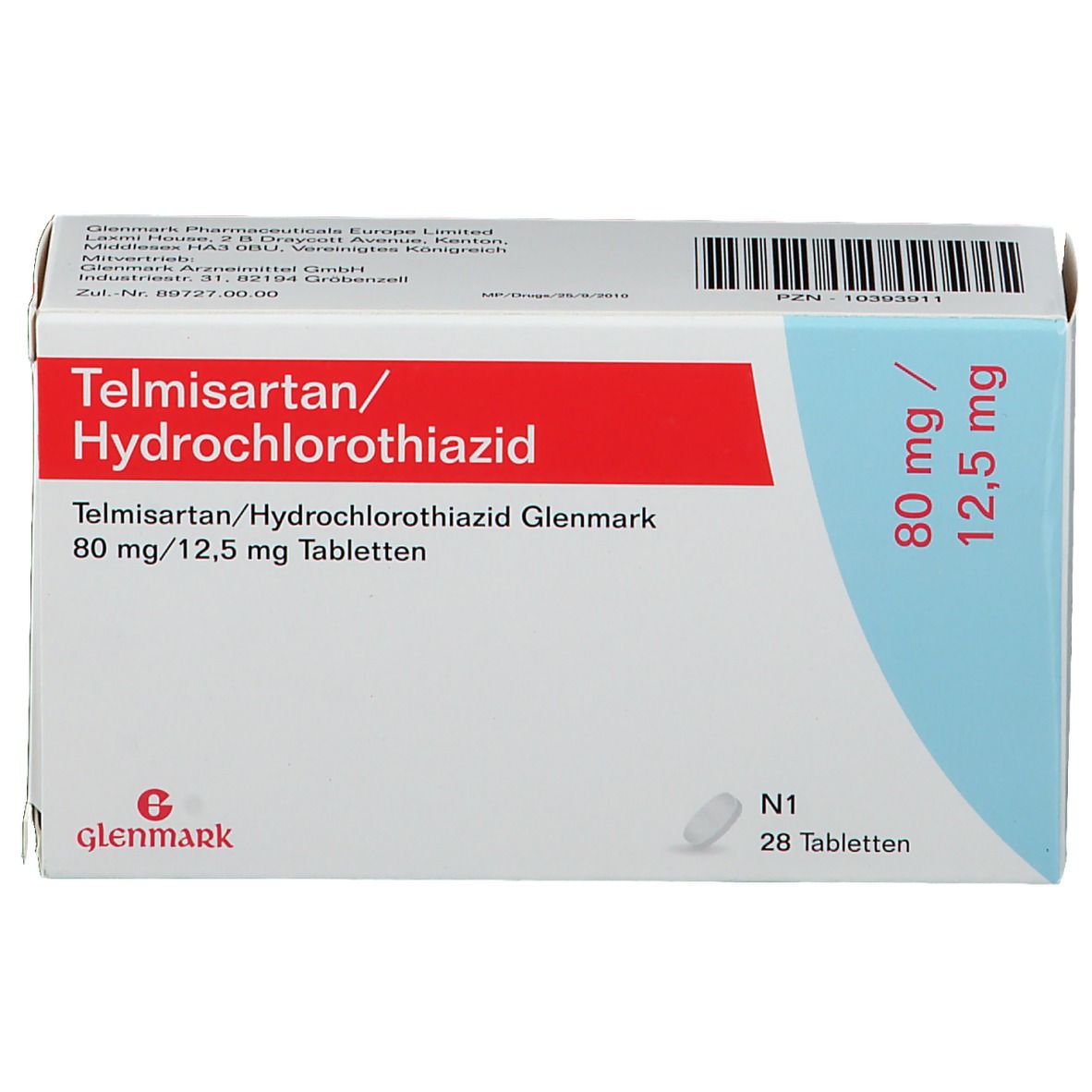 Telmisartan/Hydrochlorothiazid Glenmark 80 mg/12,5 mg