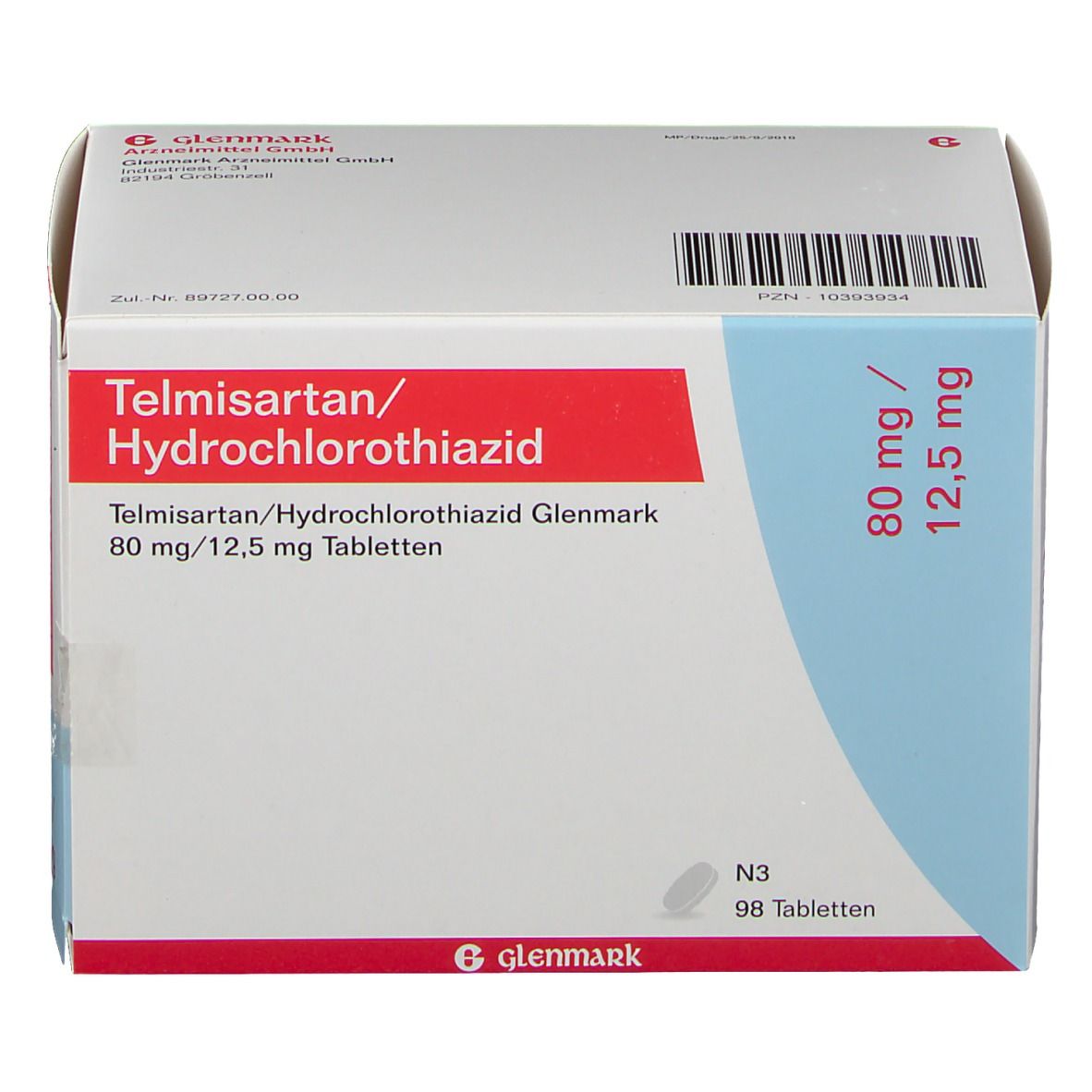 Telmisartan/Hydrochlorothiazid Glenmark 80 mg/12,5 mg