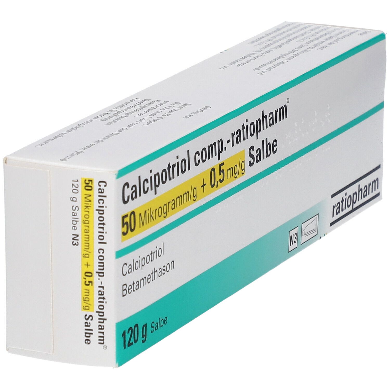 Calcipotriol comp.-ratioph.50 µg/g + 0,5 mg/g Sal. 120 g Salbe