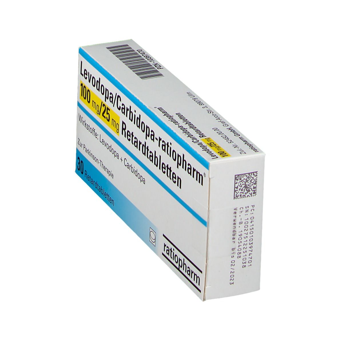 LEVODOPA/Carbidopa-ratiopharm 200 mg/50 mg Ret.-T. 100 St Retard-Tabletten