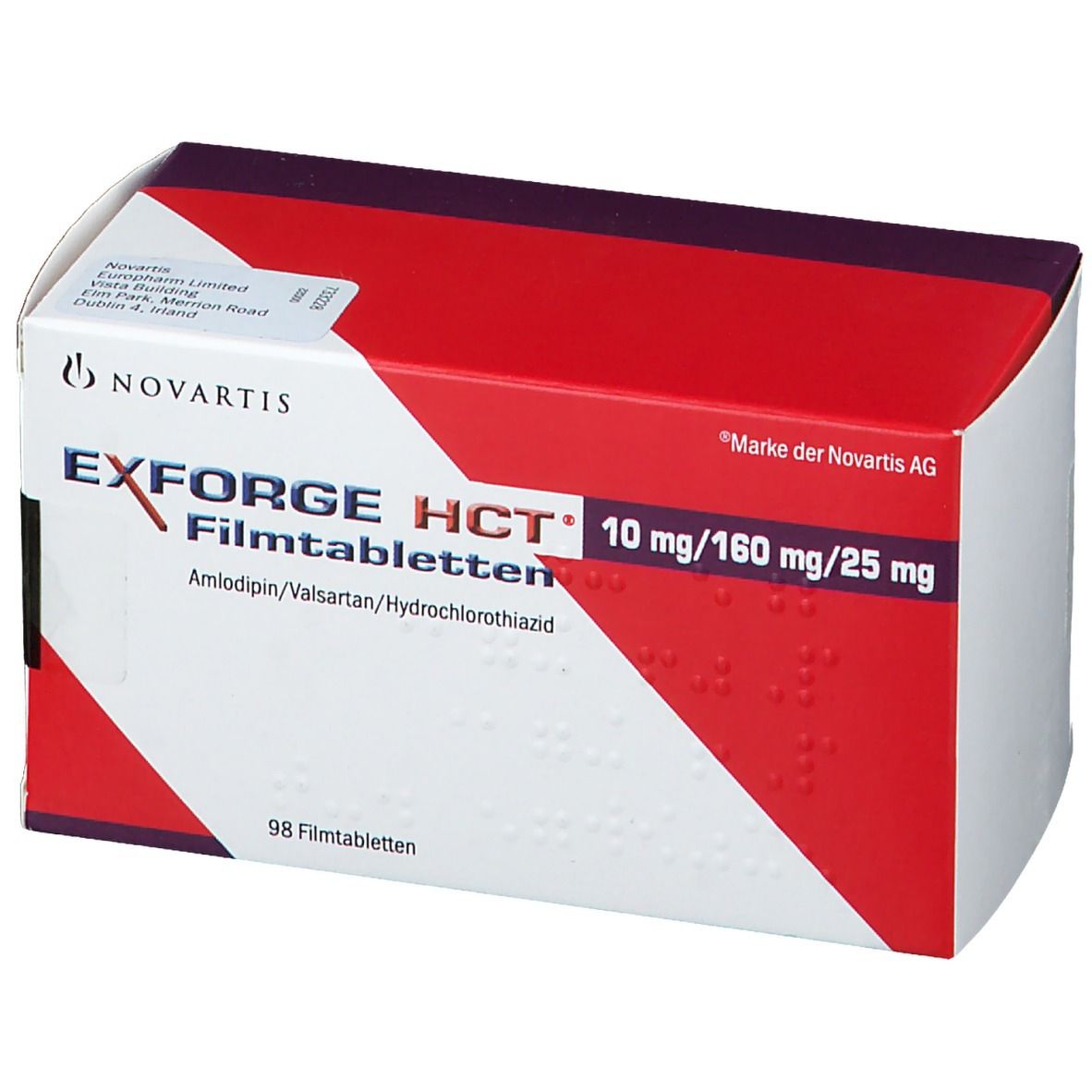 EXFORGE HCT 5mg/160 Mg/25 Mg 98 St Mit Dem E-Rezept Kaufen - Shop Apotheke