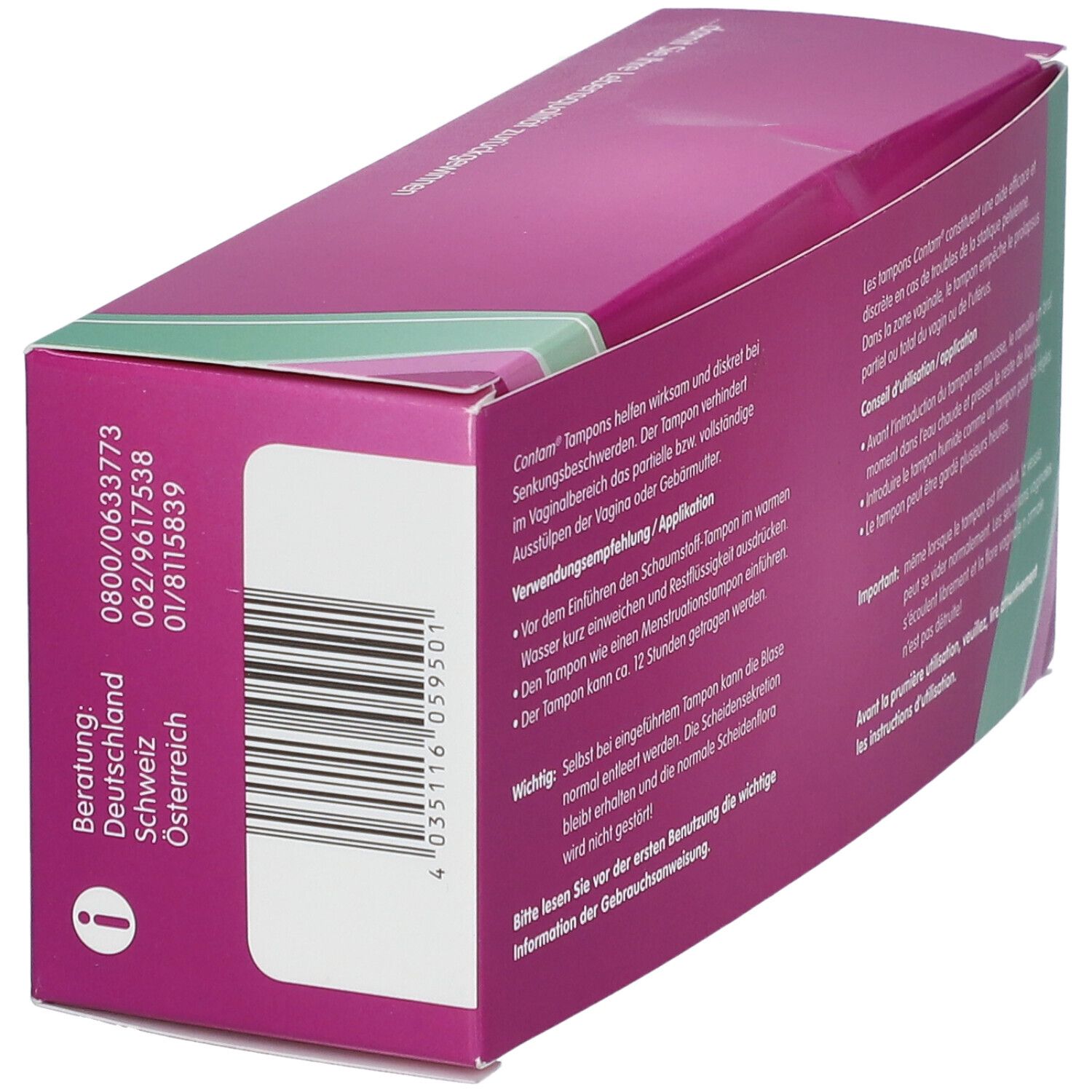 Contam® Tampon für Harninkontinenz und Störungen der Beckenstatik Extra / Extra-Plus / Super-Plus