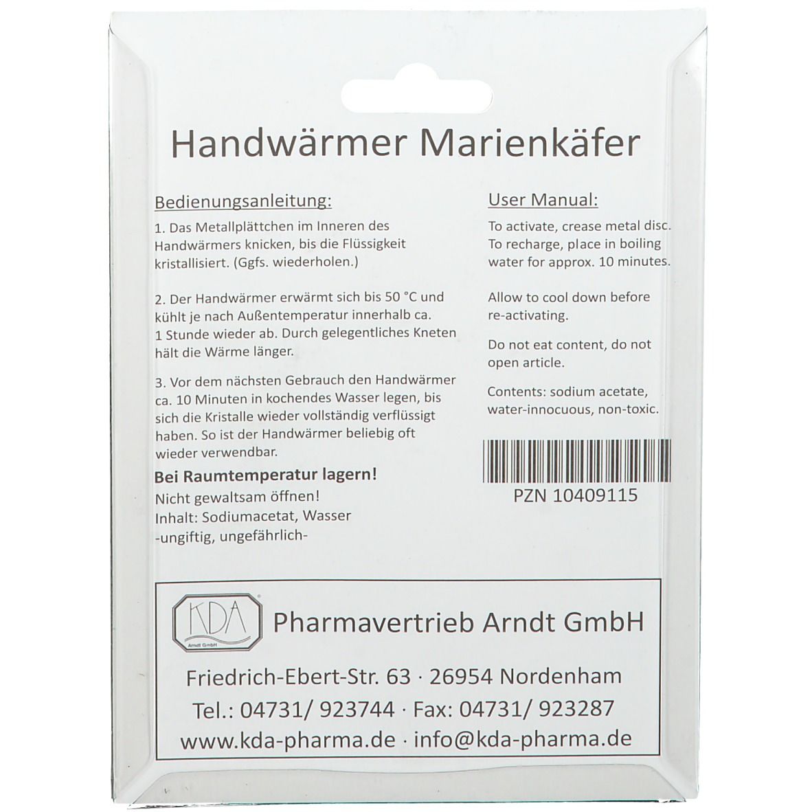 KDA® Handwärmer Marienkäfer