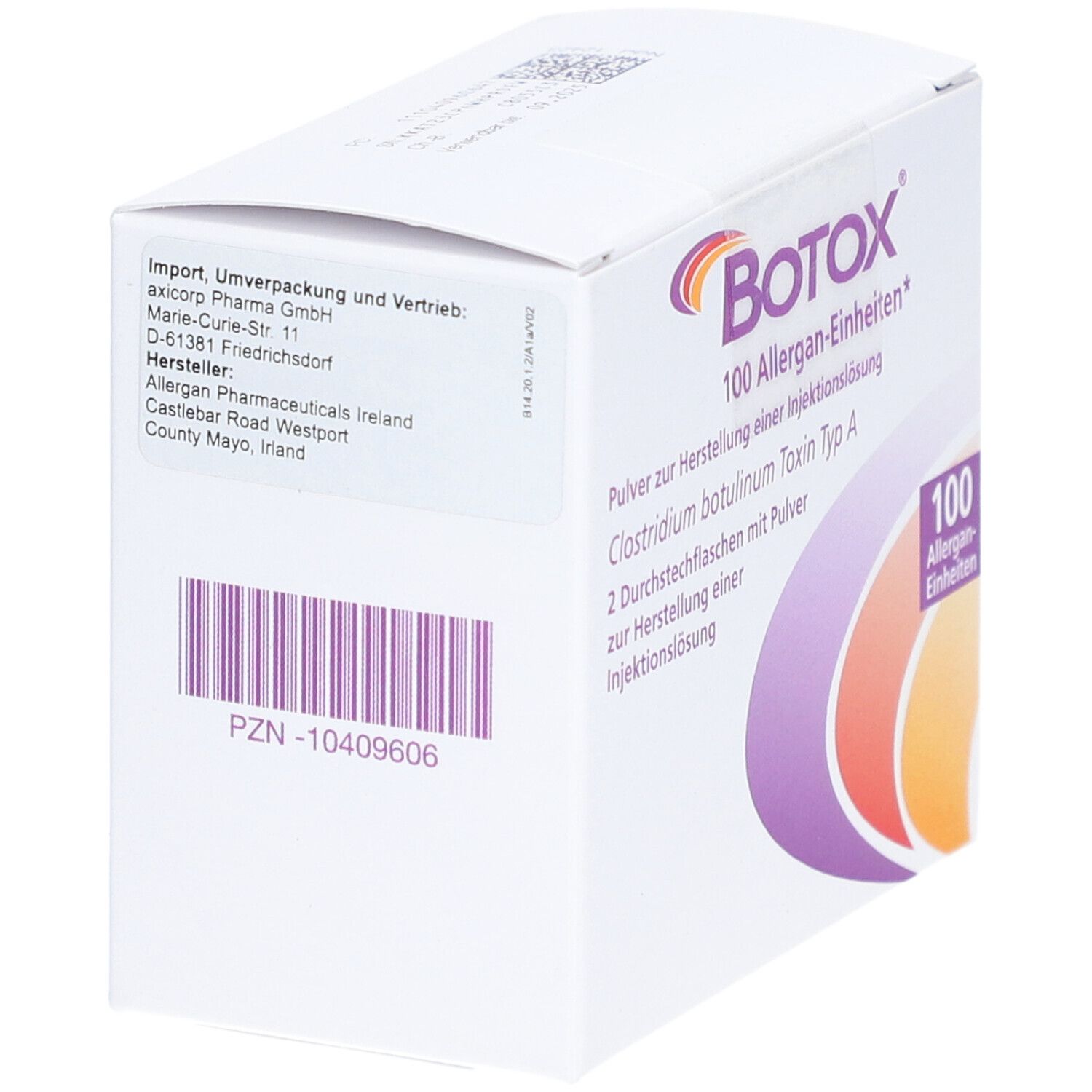 Botox Multipack 2x100 Allergan-E. P.z.H.e.Inj.-L. 1 St Pulver zur Herstellung einer Injektionslösung