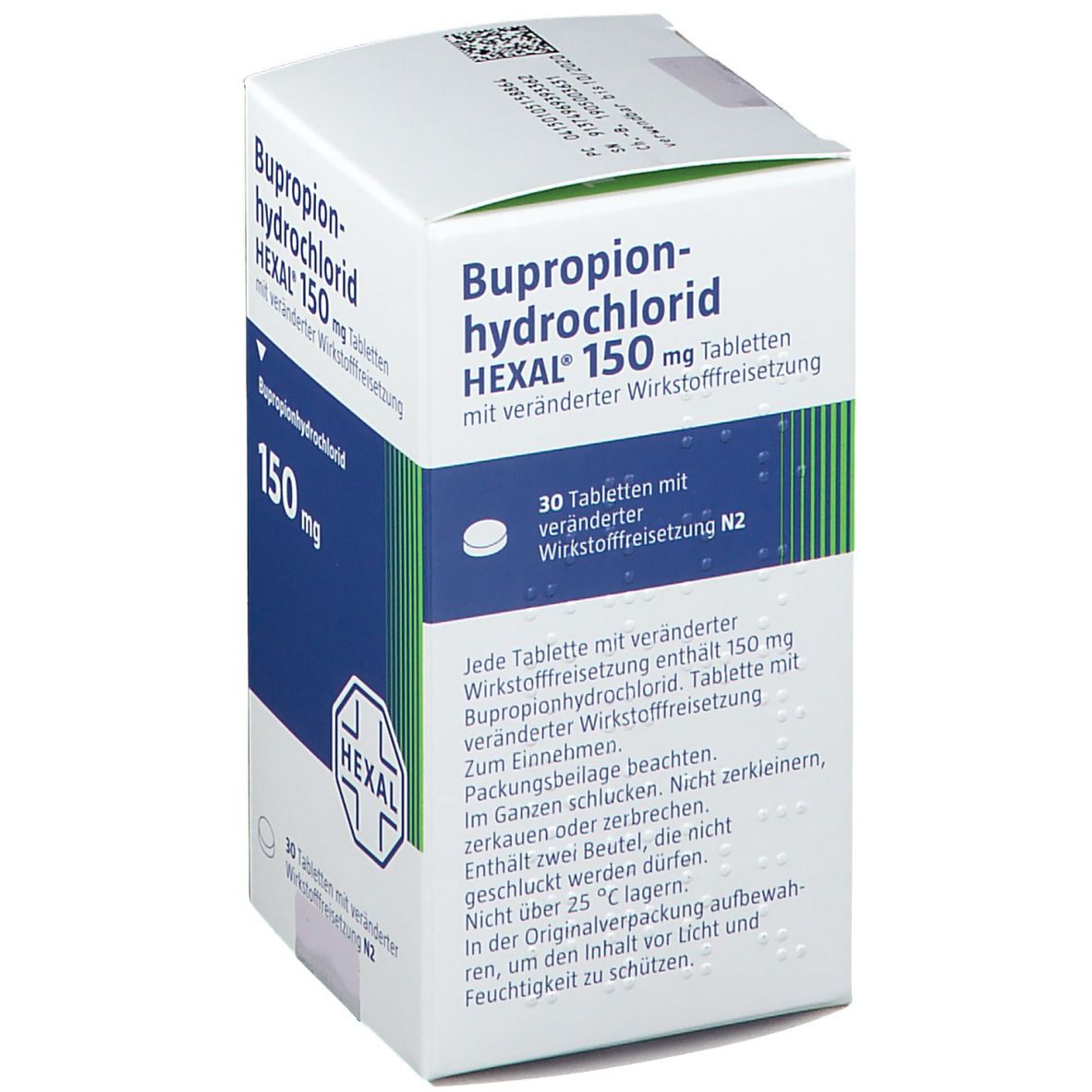 Bupropionhydrochlorid Hexal 150 mg TVW 30 St Tablette, veraenderte Wirkstofffreisetzung