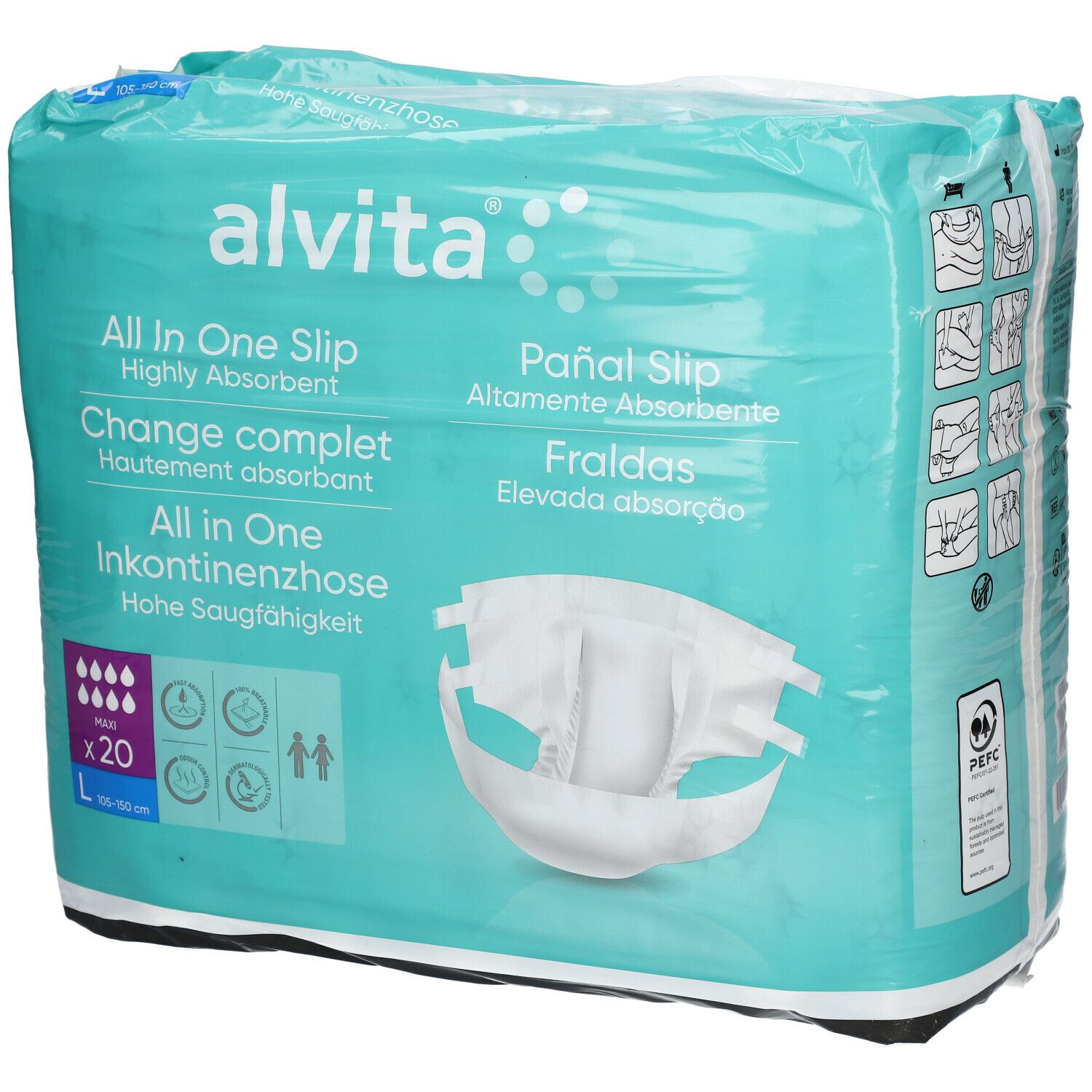 alvita® All-in-One Inkontinenzhosen Maxi Large Nacht