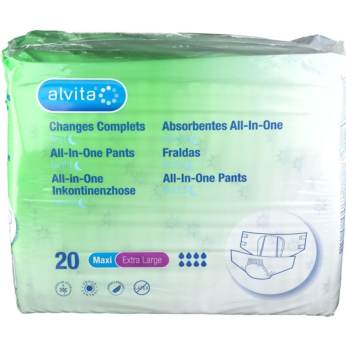 alvita® All-in-One Inkontinenzhosen Maxi Extra Large Nacht