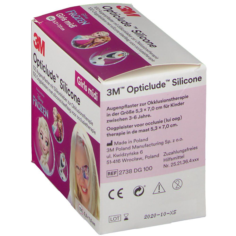 Opticlude 3M Silicone Disney Girls midi 5,3x7 cm