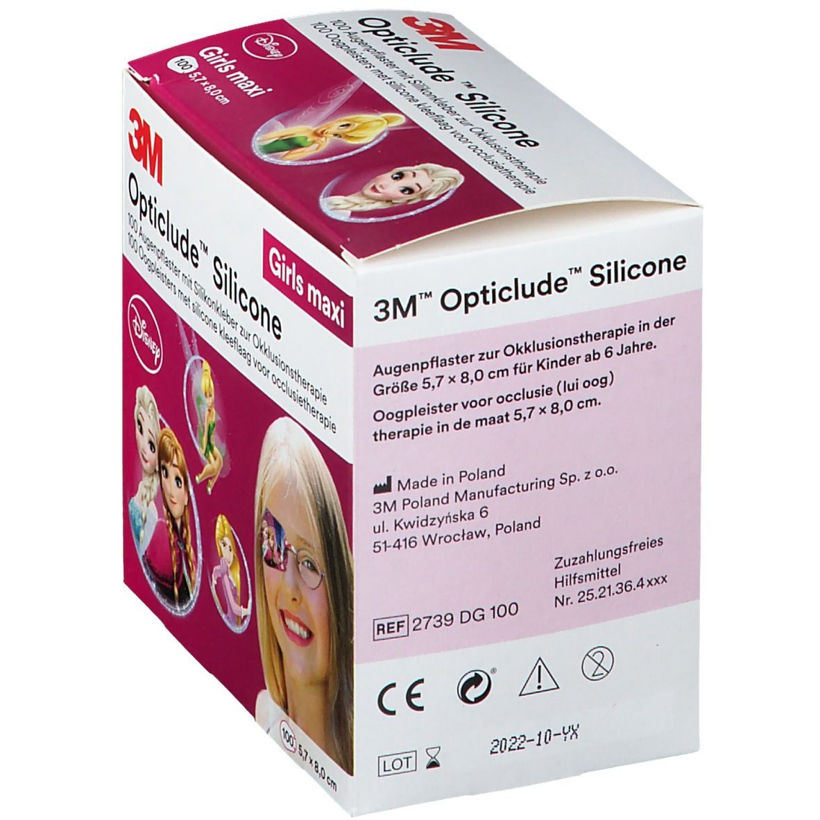 Opticlude 3M Silicone Disney Girls maxi 5,7x8 cm