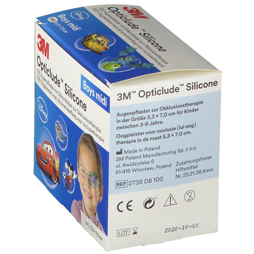 Opticlude 3M Silicone Disney Boys midi 5,3x7 cm