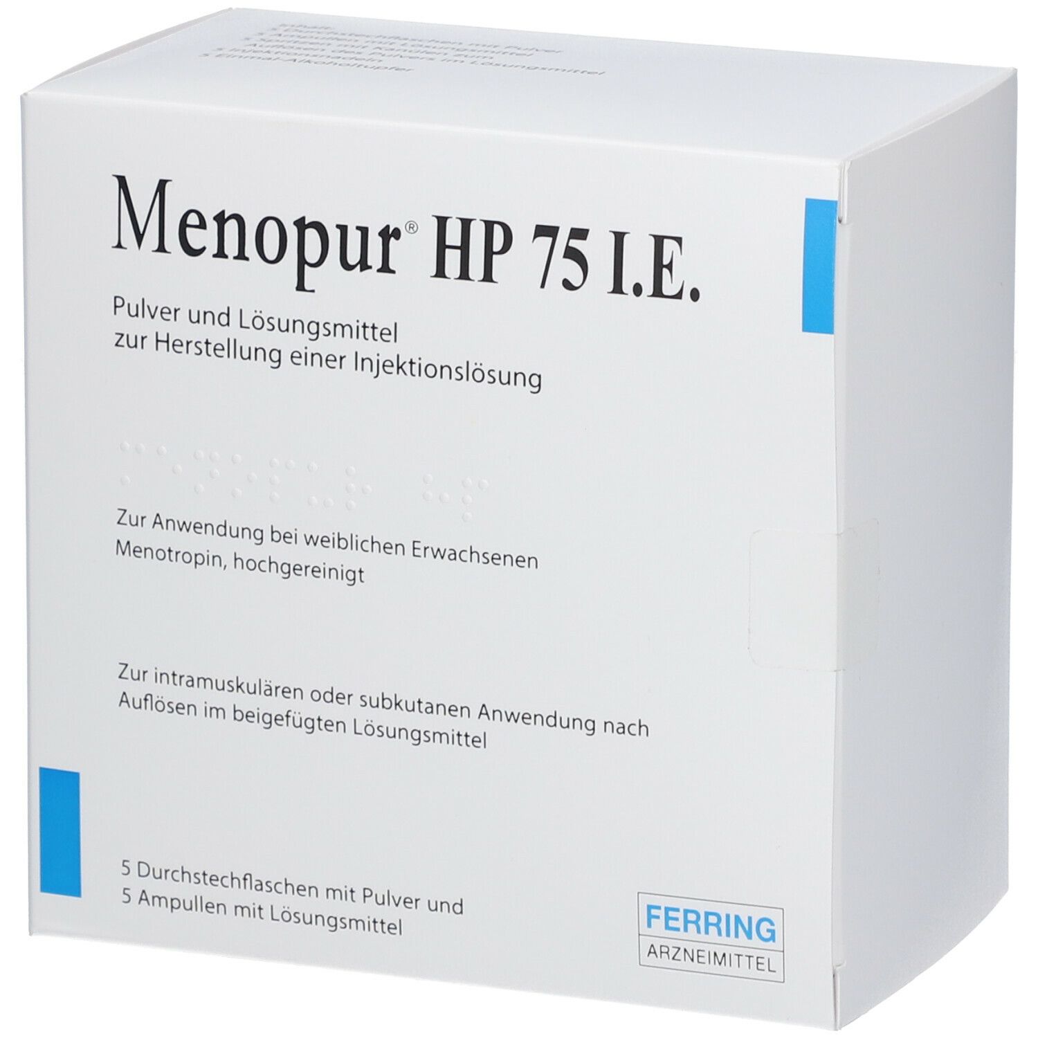 MENOPUR HP 75 I.E.+Zubehör Plv.u.LM z.H.e.Inj.-L.