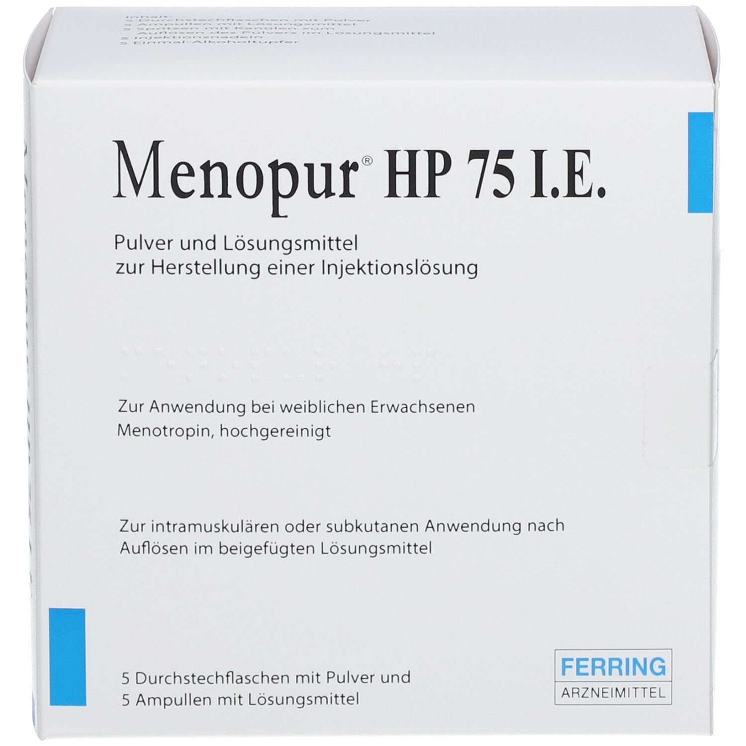 MENOPUR HP 75 I.E.+Zubehör Plv.u.LM z.H.e.Inj.-L.