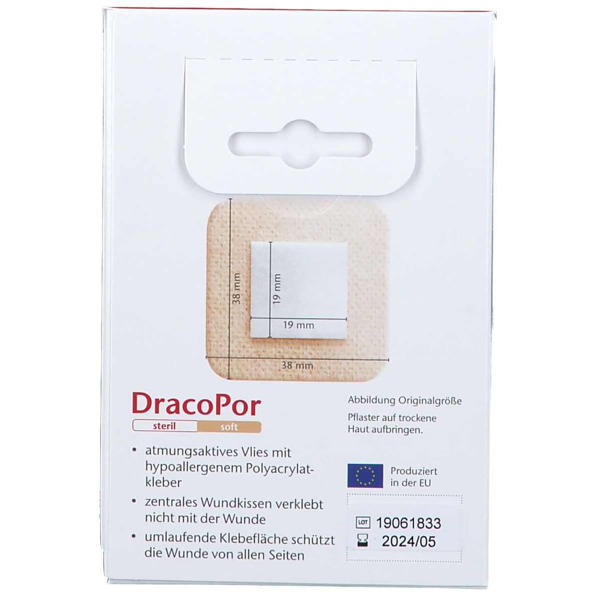 DracoPor Wundverband Soft hautfarben steril 3,8 x 3,8 cm