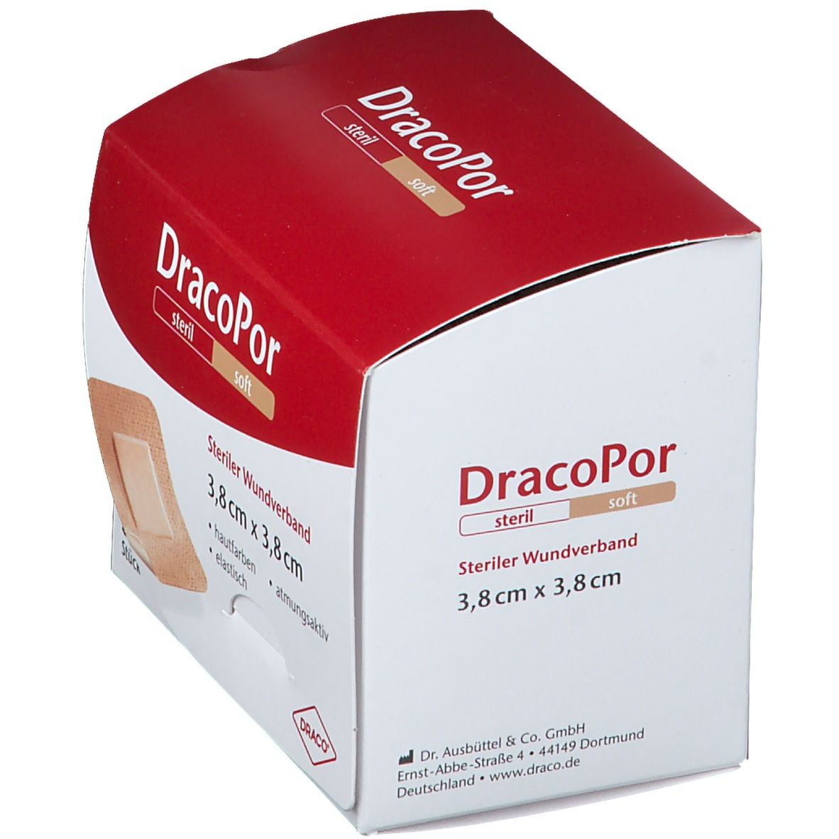 DracoPor Wundverband Soft hautfarben steril 3,8 x 3,8cm
