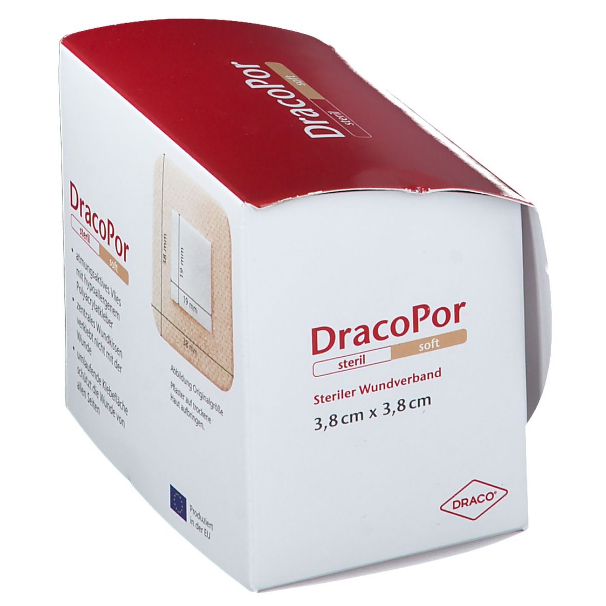 DracoPor Wundverband Soft hautfarben steril 3,8 x 3,8cm