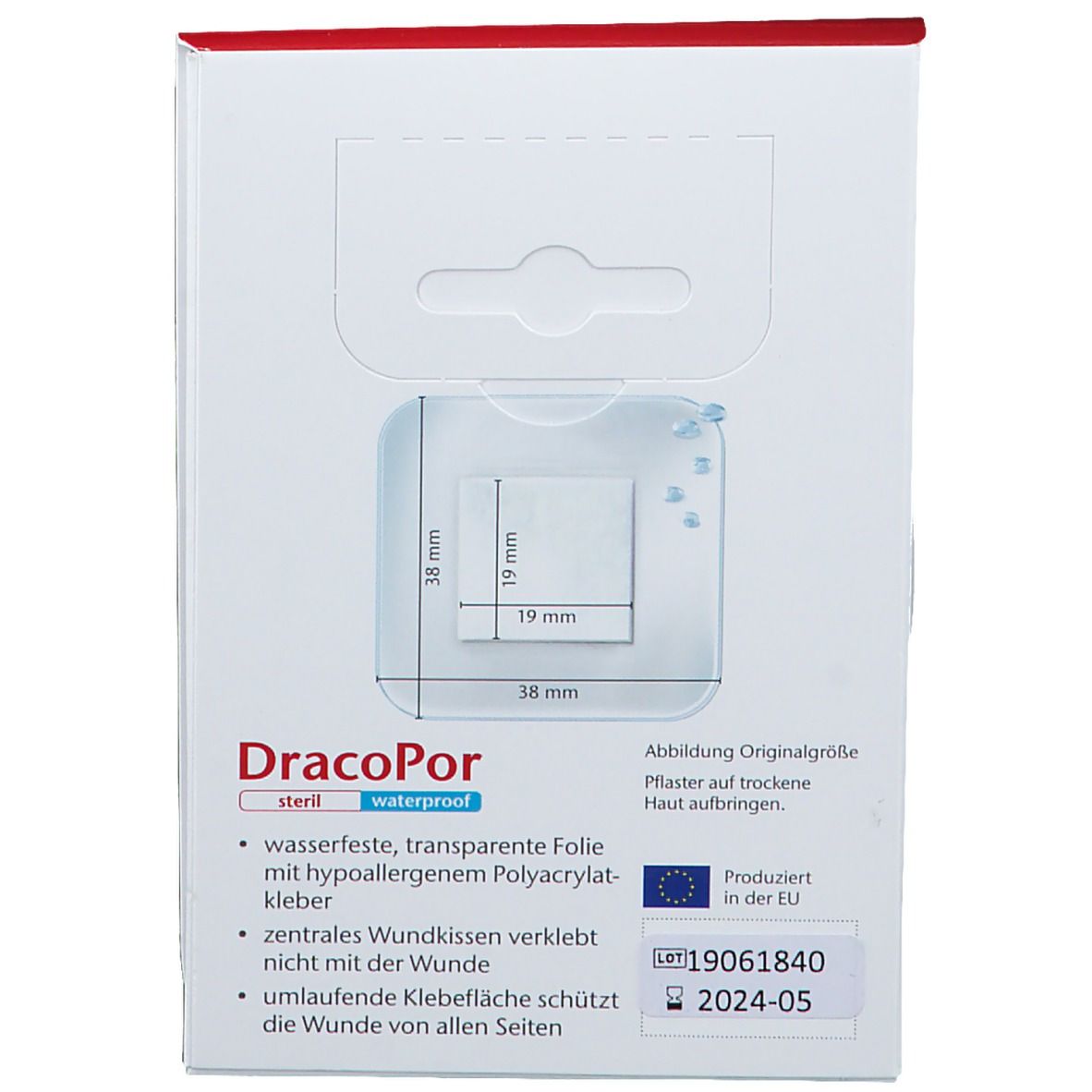 DracoPor waterproof Wundverband 3,8x3,8 cm steril