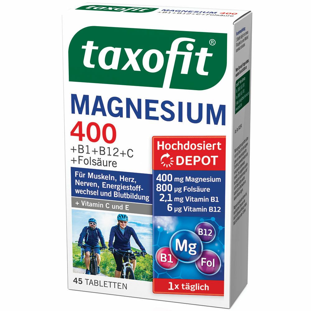 taxofit® Magnesium 400 + B-Kompl. + Fols. + Vit.C + E Depot Tabletten