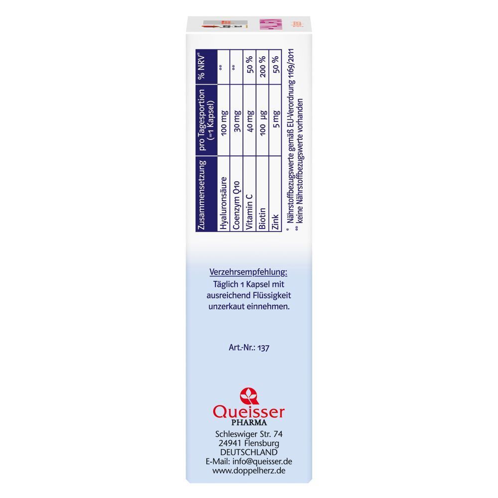 Doppelherz® system HYALURON + Q10 + Vitamin C+Zink + Biotin