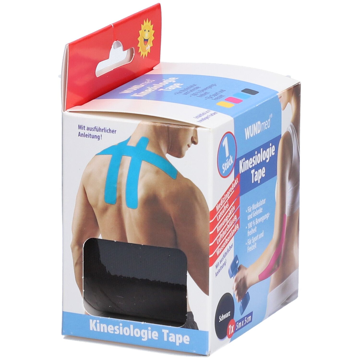 Kinesiologie Tape 5 cm x 5 m schwarz