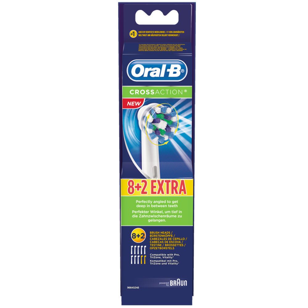 Oral-B® CrossAction® Ersatz-Aufsteckbürsten 8er+2