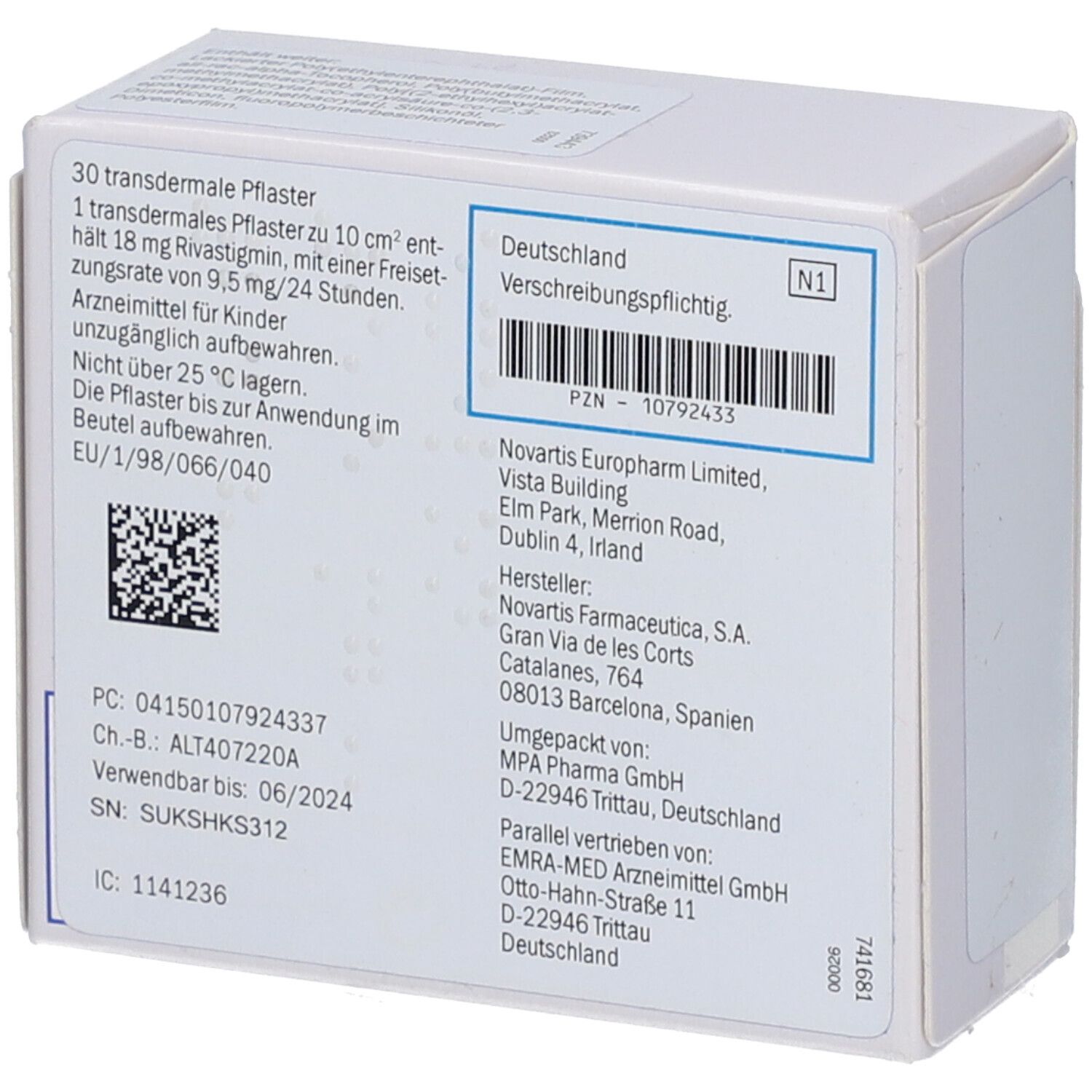 Exelon 9,5 mg/24 Stunden