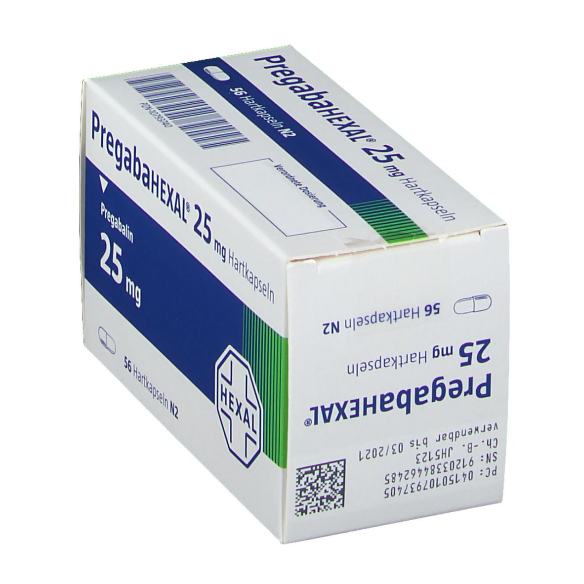 Pregabahexal 25 mg Hartkapseln 56 St