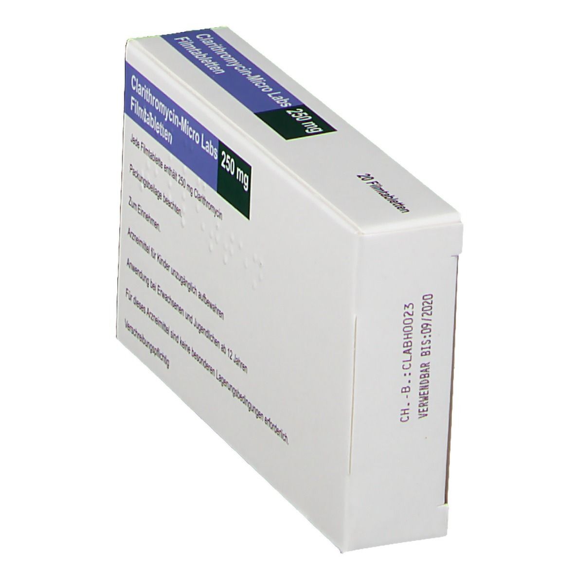 Clarithromycin-Micro Labs 250 mg 20 St mit dem E-Rezept kaufen - Shop