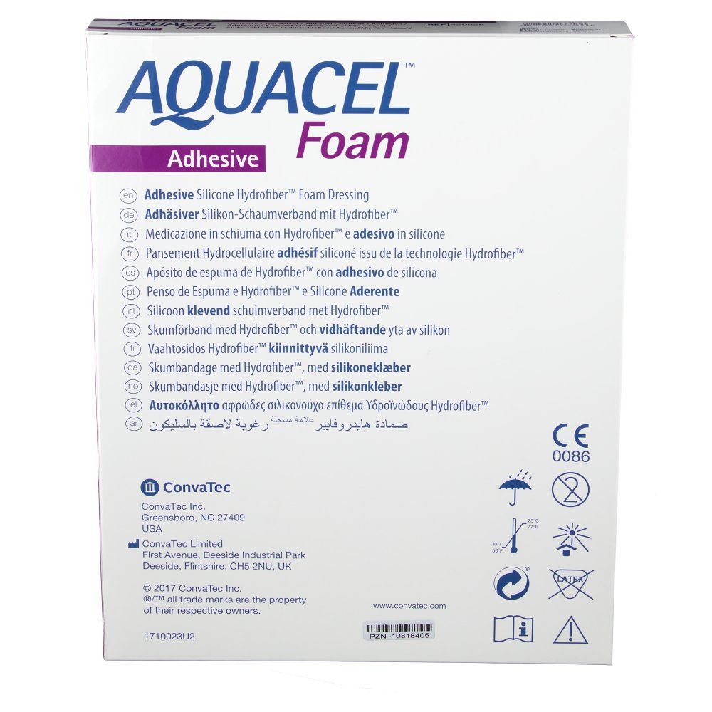 Aquacel Foam adhäsiv Sakral 21,5x24 cm Verband 5 St