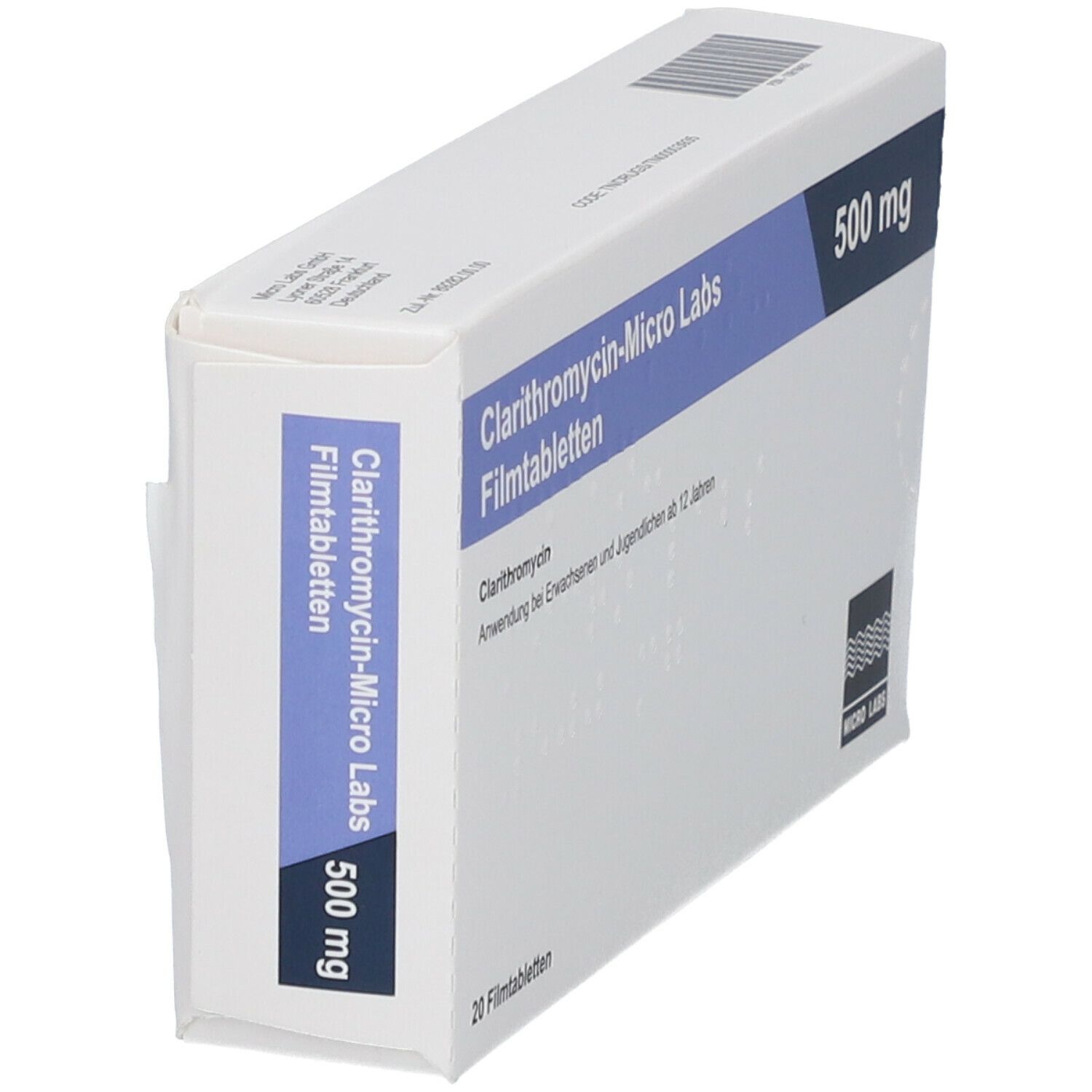 Clarithromycin Micro Labs 500 mg Filmtabletten 20 St