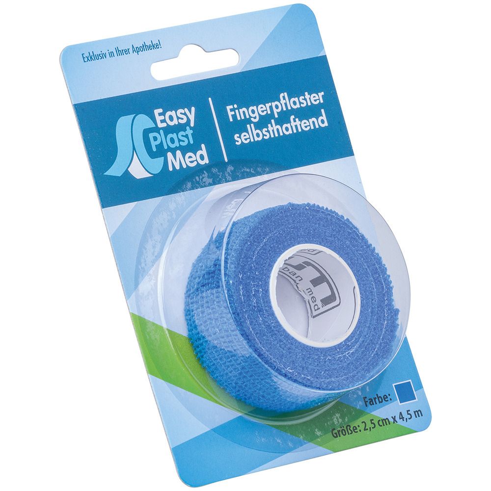 EasyPlast Med Fingerpflaster selbsthaftend 2,5 cm x 4,5 m blau 1 St - SHOP  APOTHEKE