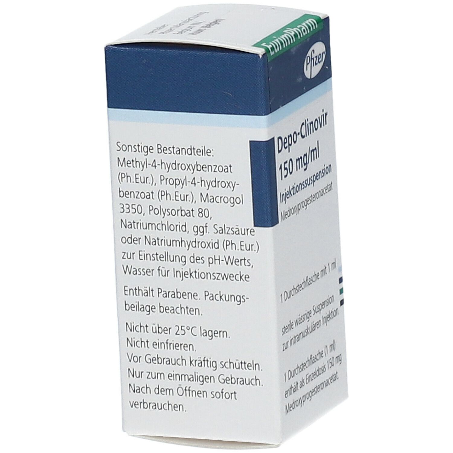 Depo-Clinovir 150 mg/ml Injektionssusp.i.e.Dsfl. 1 St Durchstechflaschen