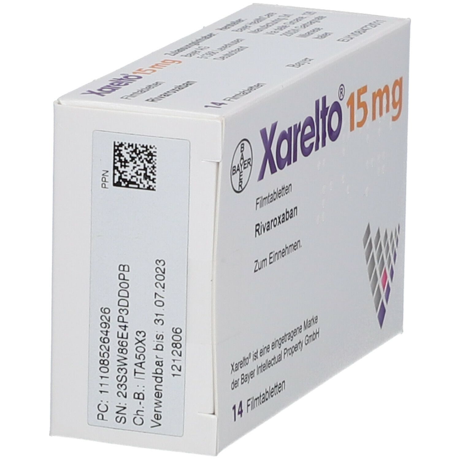 Xarelto 15 Mg 14 St Mit Dem E Rezept Kaufen Shop Apotheke 2977