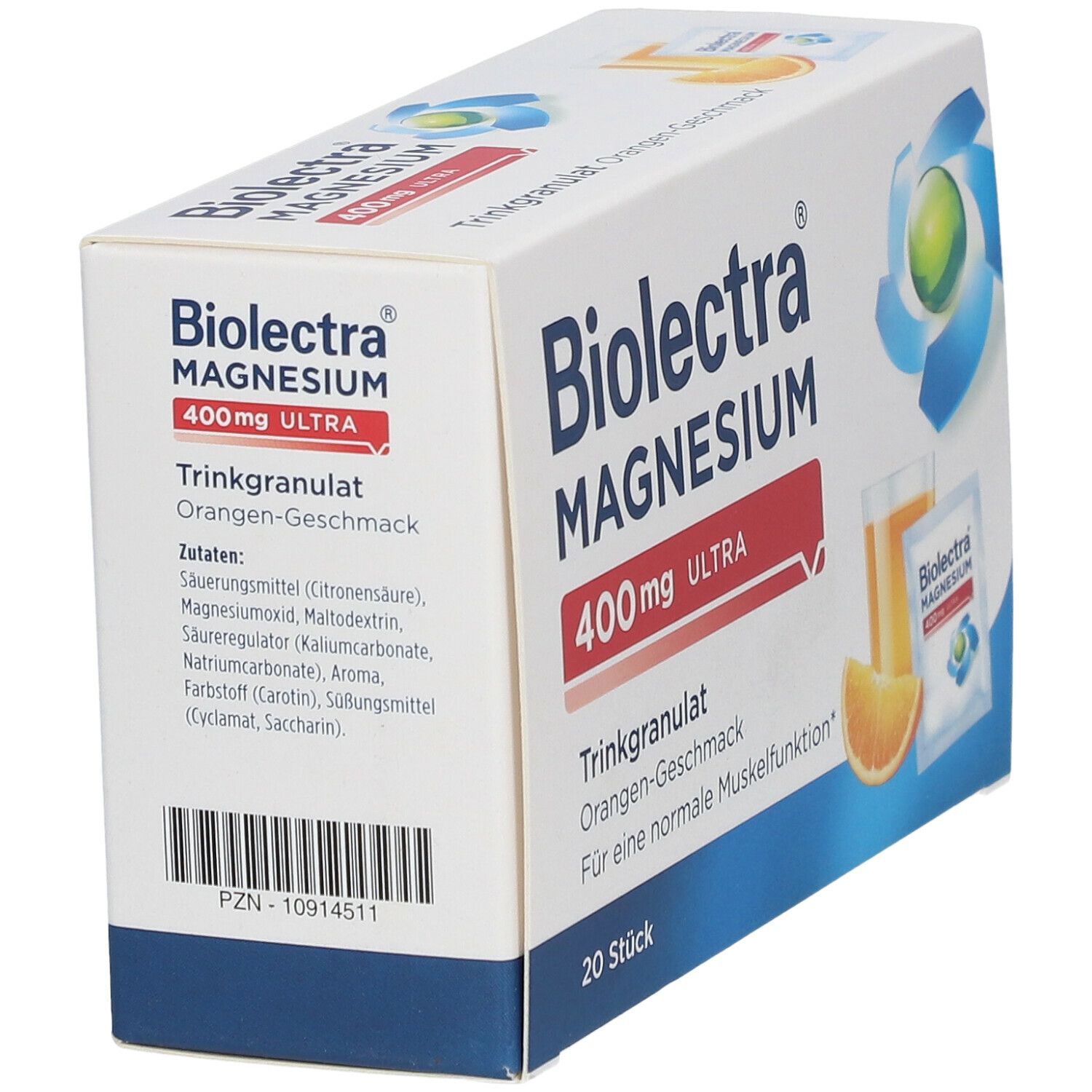 Biolectra® Magnesium 400 mg ultra Trinkgranulat Orange 20 St - shop ...