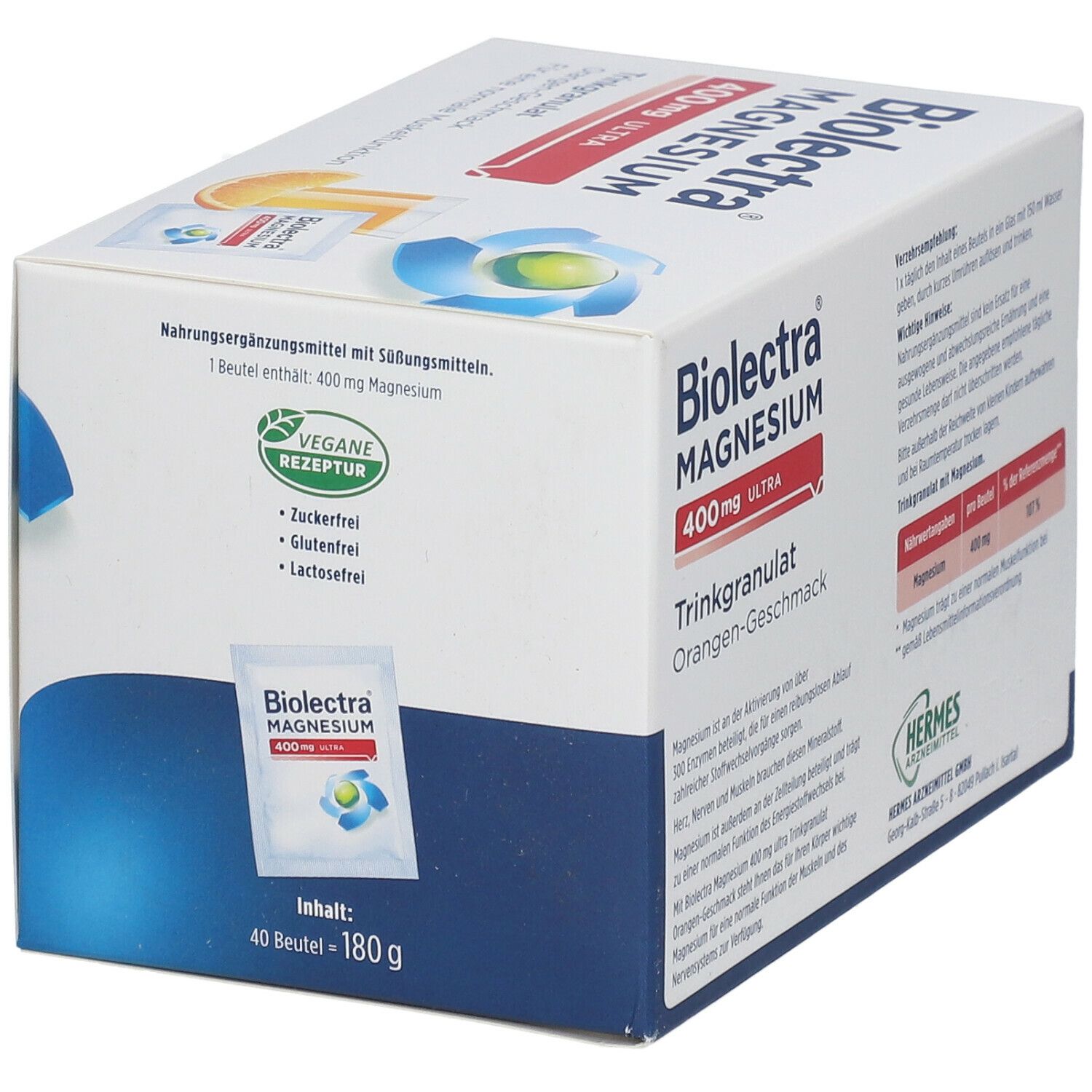 Biolectra® Magnesium 400 mg ultra Trinkgranulat Orange