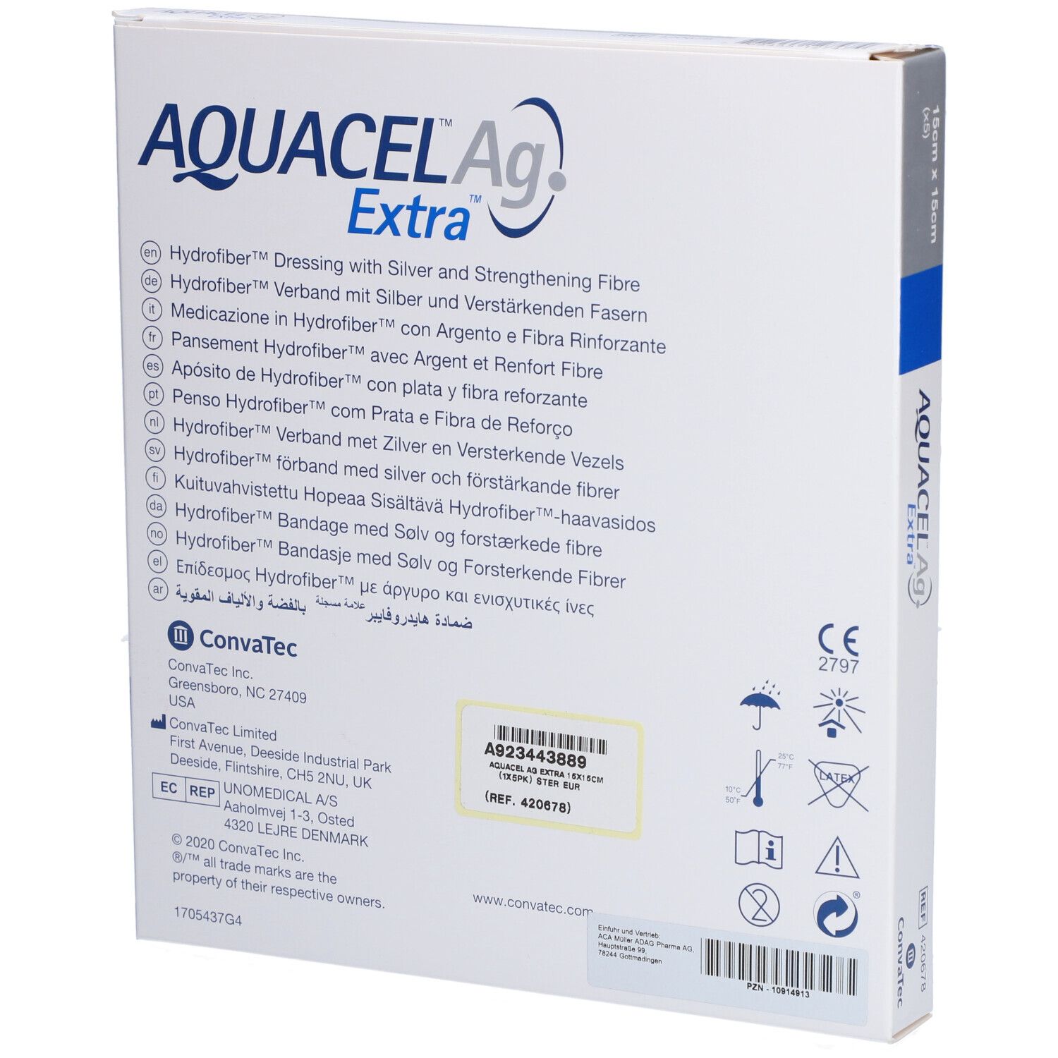 AQUACEL Ag Extra 15 x 15 cm Kompressen