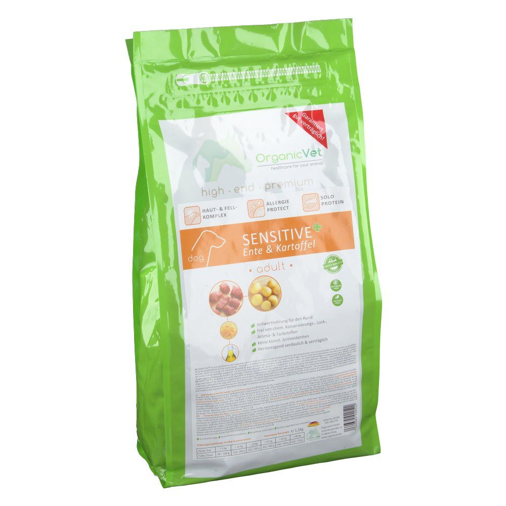 OrganicVet HUND Trockenfutter SENSITIVE+ Ente & Kartoffel