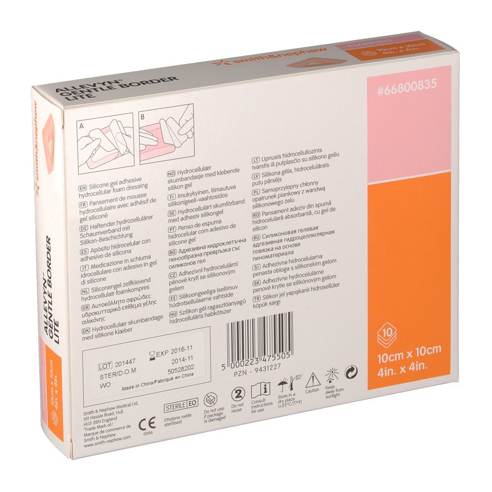 Allevyn Gentle Border Lite 5,5 X 12 Cm (10 Stk