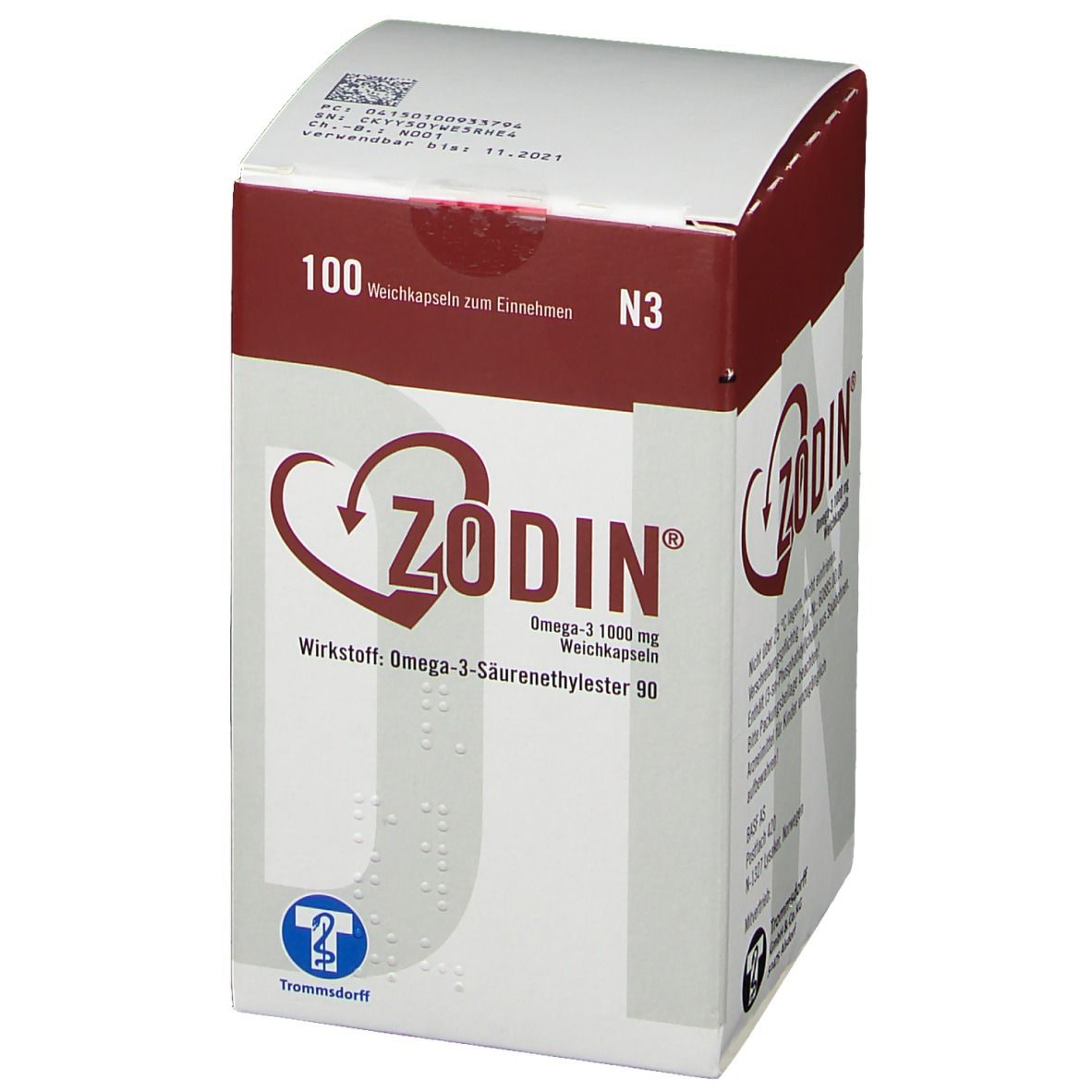 Zodin Omega3 1.000 mg 100 St mit dem ERezept kaufen Shop Apotheke