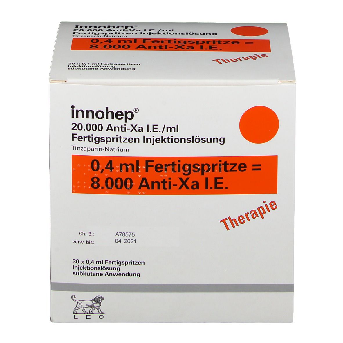 Innohep® 20.000 Anti-Xa I.E./ ml 0,4 ml