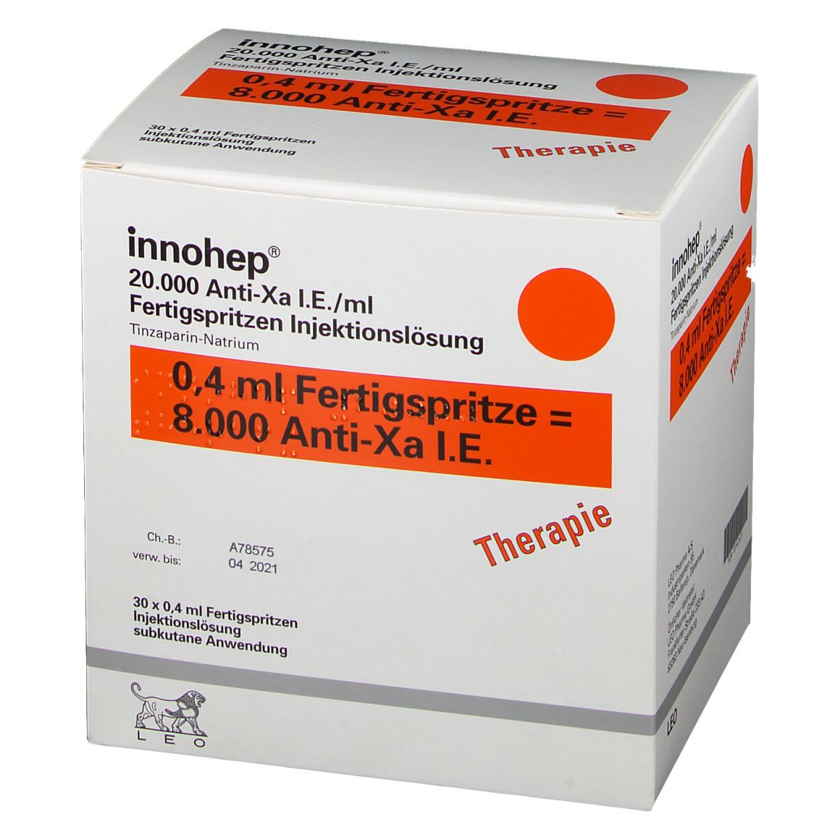 Innohep® 20.000 Anti-Xa I.E./ ml 0,4 ml