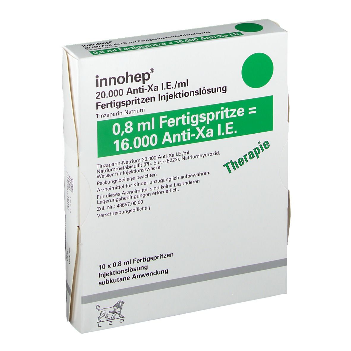 Innohep® 20.000 Anti-Xa I.E./ ml 0,8 ml