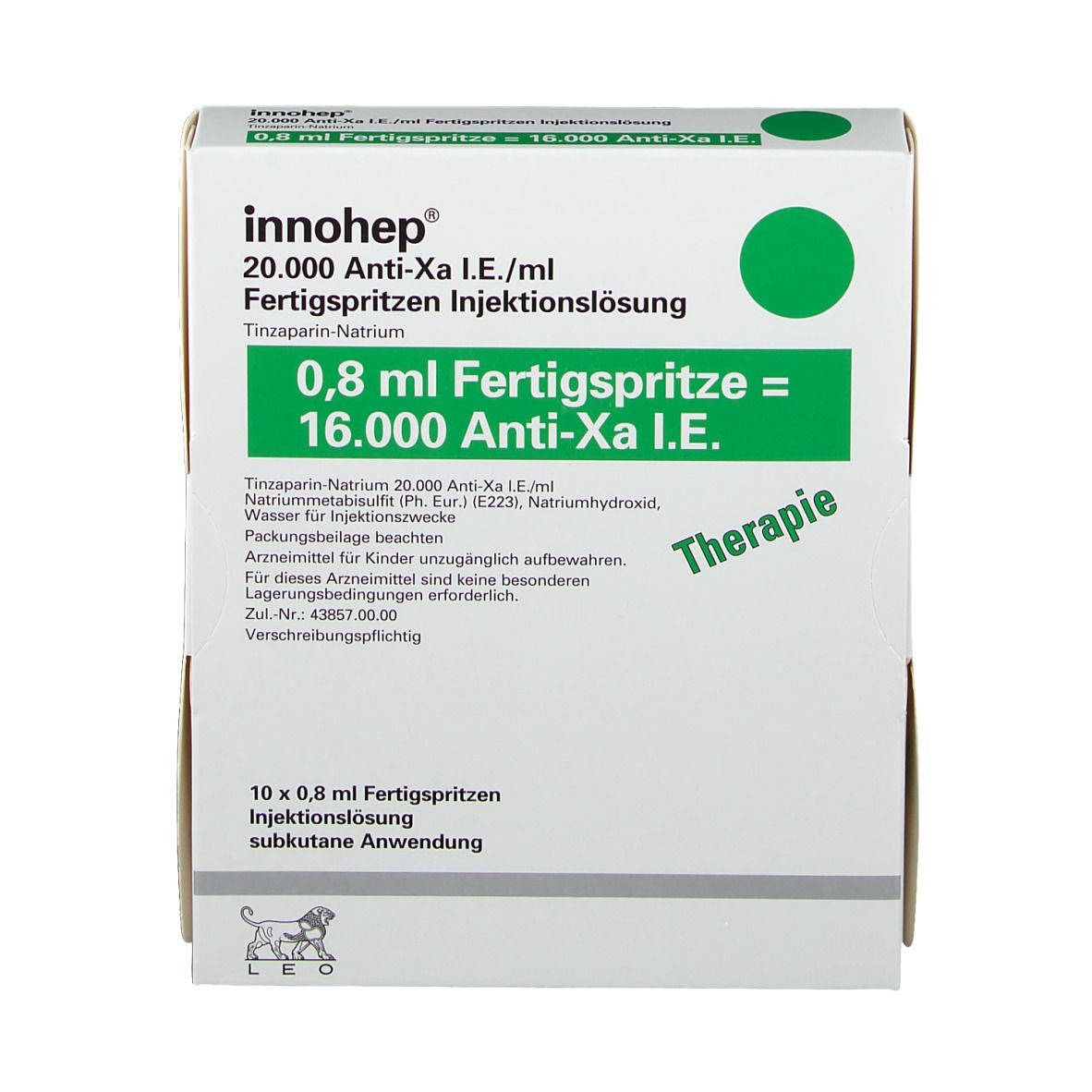 Innohep® 20.000 Anti-Xa I.E./ ml 0,8 ml