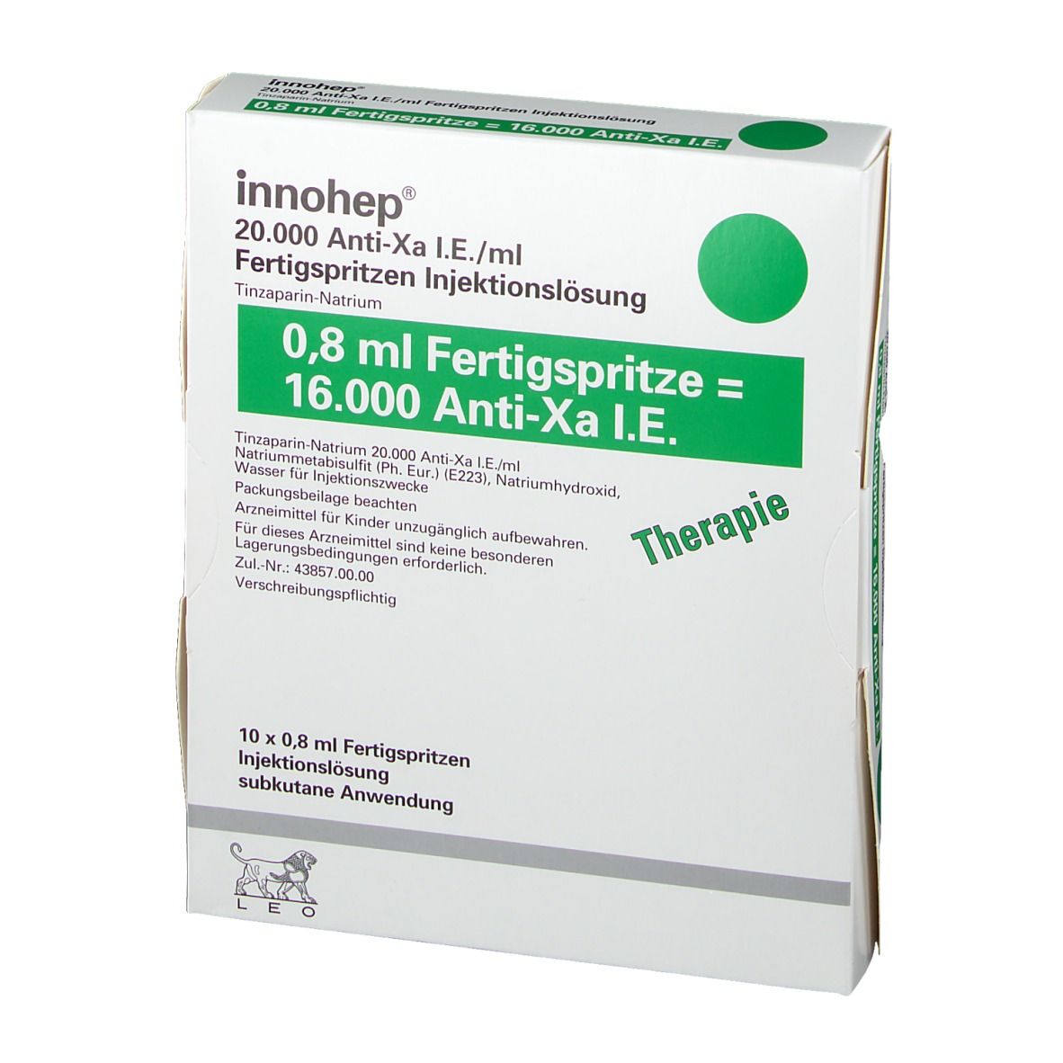 Innohep® 20.000 Anti-Xa I.E./ ml 0,8 ml