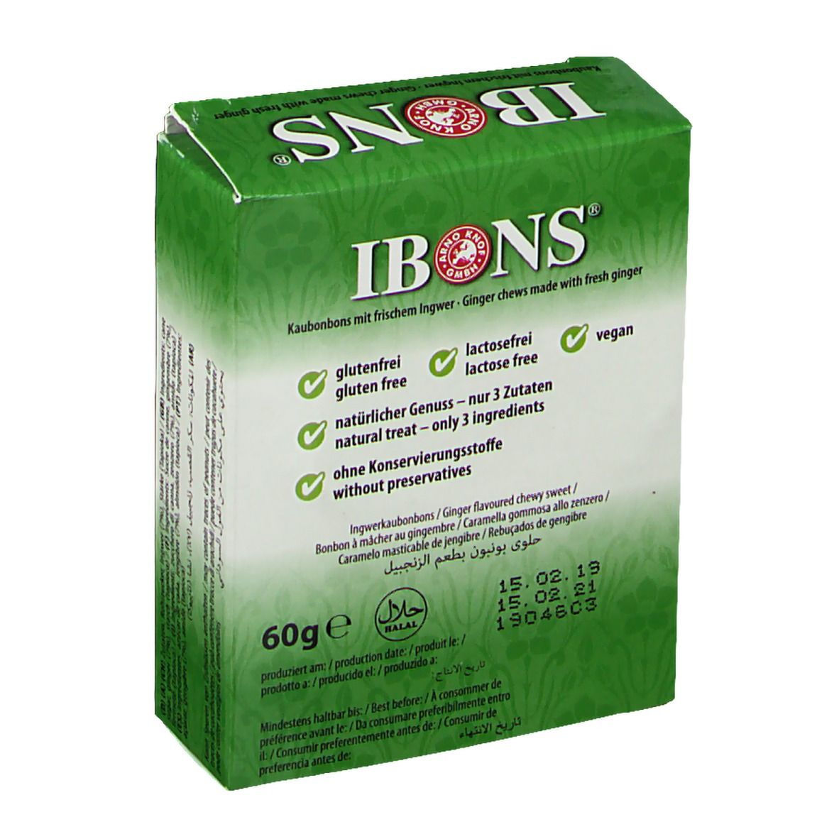 Original IBONS® Ingwer Bonbons Classic