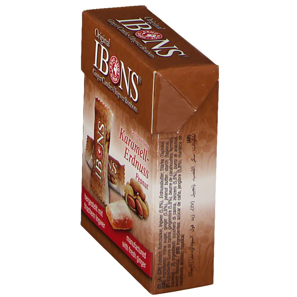 Original IBONS® Karamell-Erdnuss Ingwer Kaubonbons 60 g - Shop Apotheke