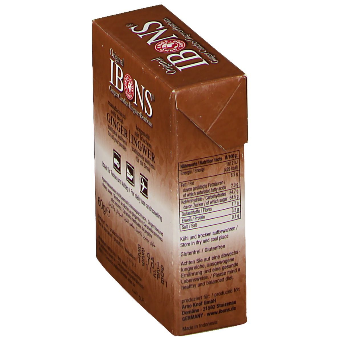 Original IBONS® Karamell-Erdnuss Ingwer Kaubonbons 60 g - shop-apotheke.at