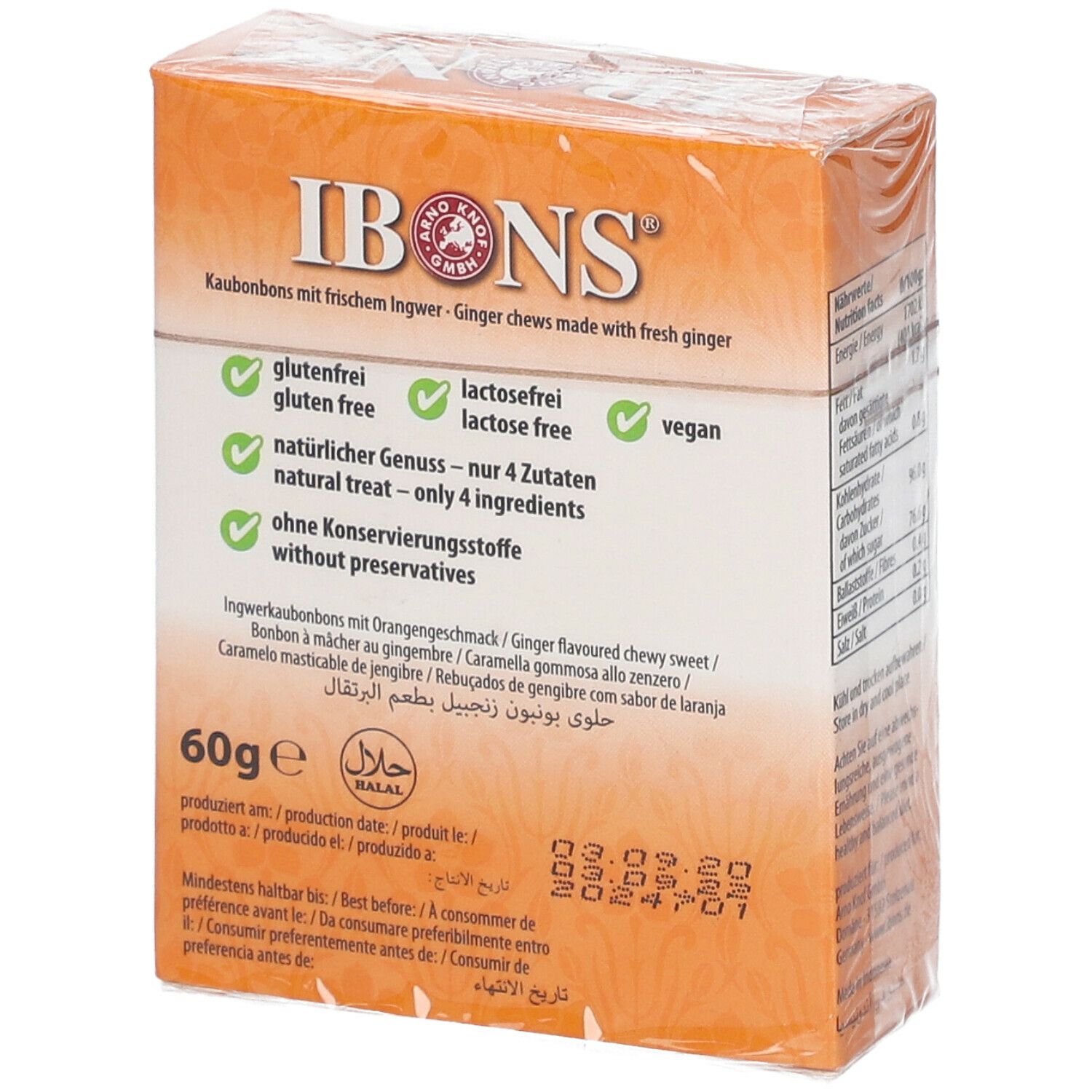Original IBONS® Ingwer Bonbons Orange